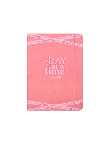 Agenda escolar antartik 25 26 encuadernada go simil piel rosa semana vista a5 bilingue papel fsc 80 gr