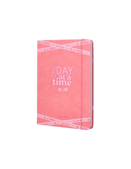 Agenda escolar antartik 25 26 encuadernada go simil piel rosa semana vista a5 bilingue papel fsc 80 gr