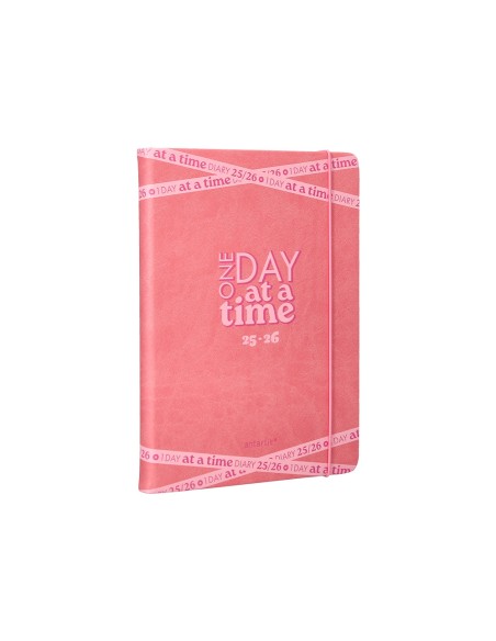 Agenda escolar antartik 25 26 encuadernada go simil piel rosa semana vista a5 bilingue papel fsc 80 gr