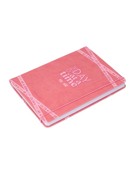 Agenda escolar antartik 25 26 encuadernada go simil piel rosa semana vista a5 bilingue papel fsc 80 gr