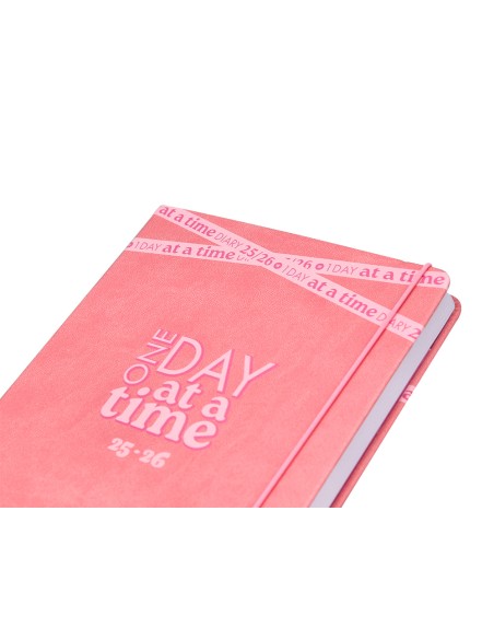 Agenda escolar antartik 25 26 encuadernada go simil piel rosa semana vista a5 bilingue papel fsc 80 gr