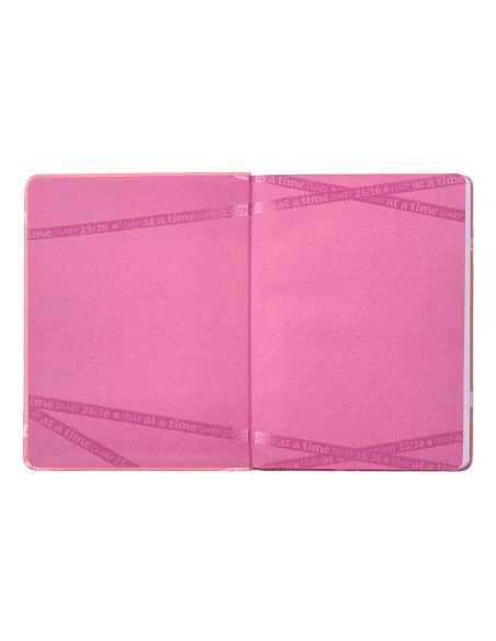 Agenda escolar antartik 25 26 encuadernada go simil piel rosa semana vista a5 bilingue papel fsc 80 gr