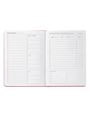 Agenda escolar antartik 25 26 encuadernada go simil piel rosa semana vista a5 bilingue papel fsc 80 gr