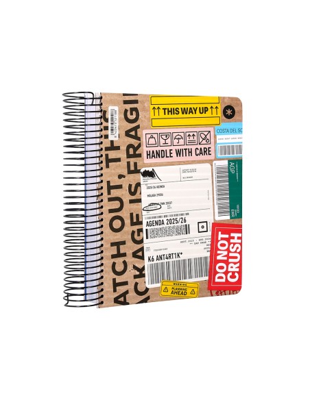 Agenda escolar antartik 25 26 espiral cargo dia pagina a5 bilingue papel fsc 80 gr