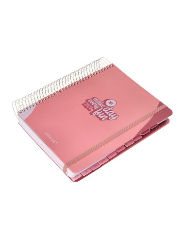 Agenda escolar antartik 25 26 espiral fun day rosa dia pagina a5 bilingue papel fsc 80 gr
