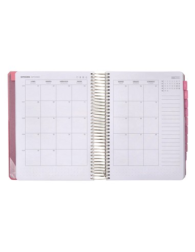 Agenda escolar antartik 25 26 espiral fun day rosa dia pagina a5 bilingue papel fsc 80 gr
