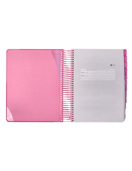 Agenda escolar antartik 25 26 espiral fun day fucsia dia pagina a5 bilingue papel fsc 80 gr