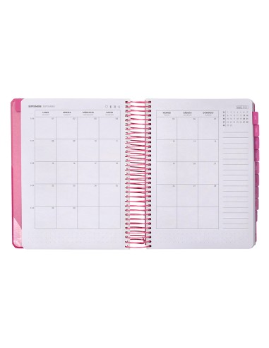 Agenda escolar antartik 25 26 espiral fun day fucsia dia pagina a5 bilingue papel fsc 80 gr