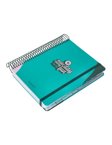 Agenda escolar antartik 25 26 espiral fun day turquesa dia pagina a5 bilingue papel fsc 80 gr