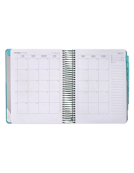Agenda escolar antartik 25 26 espiral fun day turquesa dia pagina a5 bilingue papel fsc 80 gr