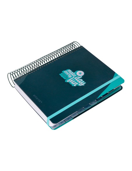 Agenda escolar antartik 25 26 espiral fun day azul oscuro dia pagina a5 bilingue papel fsc 80 gr