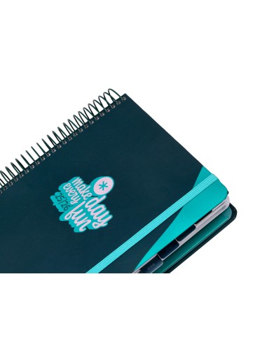 Agenda escolar antartik 25 26 espiral fun day azul oscuro dia pagina a5 bilingue papel fsc 80 gr