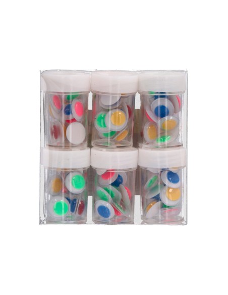 Ojo liderpapel 15 mm blanco con pupila de colores surtidos pack de 144 unidades