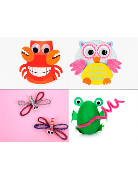 Ojo adhesivo liderpapel 12 mm blanco con pupila negra bolsa de 30 unidades