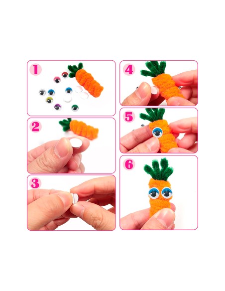 Ojo adhesivo liderpapel 10 mm con pupila de color y pestana de color bolsa de 33 unidades