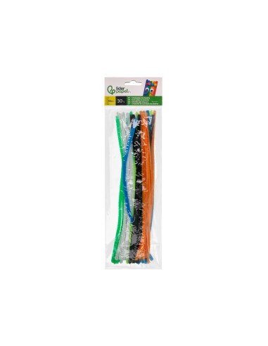 Limpiapipas de chenilla liderpapel 30 cm colores mate surtidos bolsa de 30 unidades