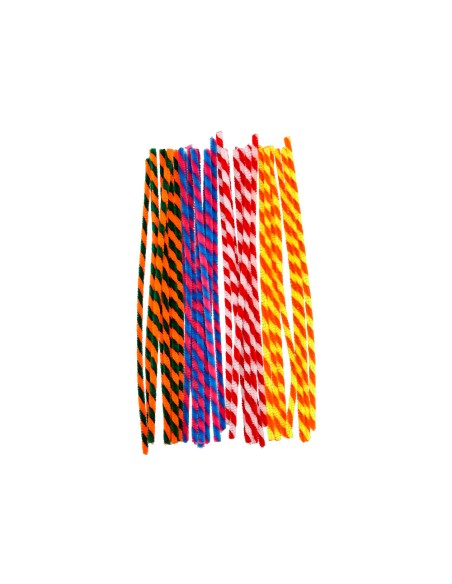 Limpiapipas de chenilla liderpapel 30 cm dos colores mate surtidos bolsa de 30 unidades