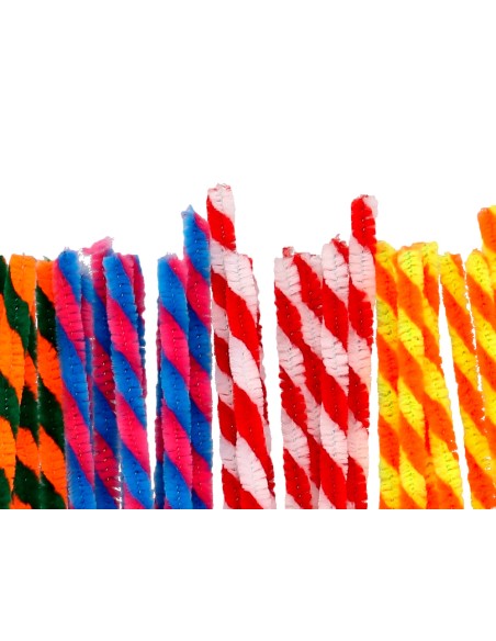 Limpiapipas de chenilla liderpapel 30 cm dos colores mate surtidos bolsa de 30 unidades