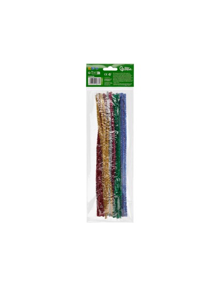 Limpiapipas de chenilla liderpapel 30 cm colores brillantes surtidos bolsa de 30 unidades