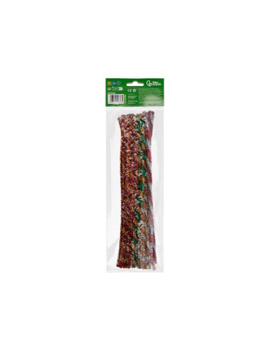 Limpiapipas de chenilla liderpapel 30 cm dos colores brillantes surtidos bolsa de 30 unidades