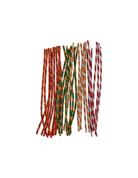 Limpiapipas de chenilla liderpapel 30 cm dos colores brillantes surtidos bolsa de 30 unidades