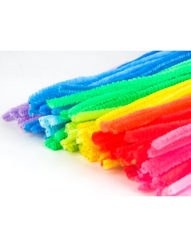 Limpiapipas de chenilla liderpapel 30 cm colores mate surtidos bolsa de 100 unidades