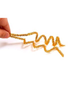 Limpiapipas de chenilla liderpapel 30 cm color oro bolsa de 100 unidades