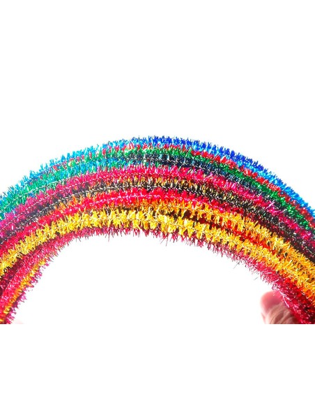 Limpiapipas de chenilla liderpapel 30 cm colores brillantes surtidos bolsa de 100 unidades