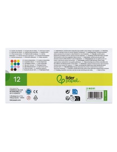 Lapices cera blanda liderpapel hexagonal caja de 12 unidades colores surtidos