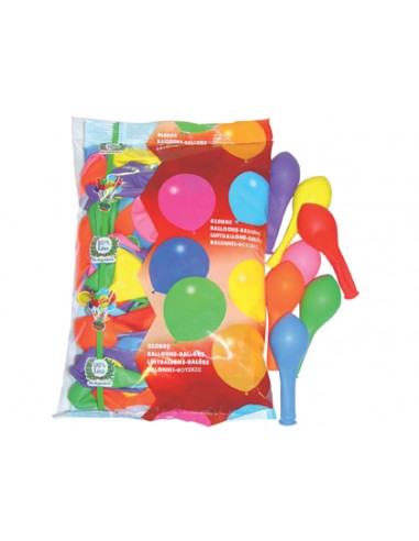 Globos bolsa de 100 unidades colores surtidos
