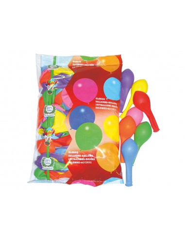 Globos bolsa de 100 unidades colores surtidos