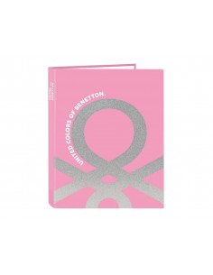 Carpeta safta carton folio 4 anillas mixtas 265x40x330 mm benetton flamingo pink