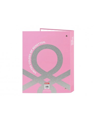 Carpeta safta carton folio 4 anillas mixtas 265x40x330 mm benetton flamingo pink