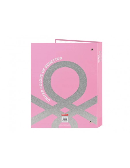 Carpeta safta carton folio 4 anillas mixtas 265x40x330 mm benetton flamingo pink