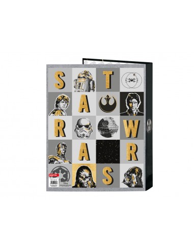 Carpeta carton folio 4 anillas mixtas 265x40x330 mm star wars fighter