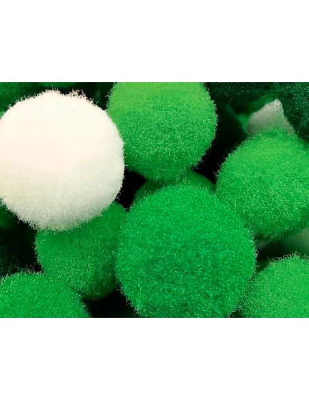 Pompones de colores liderpapel 15 cm tonalidades verdes bolsa con 80 unidades