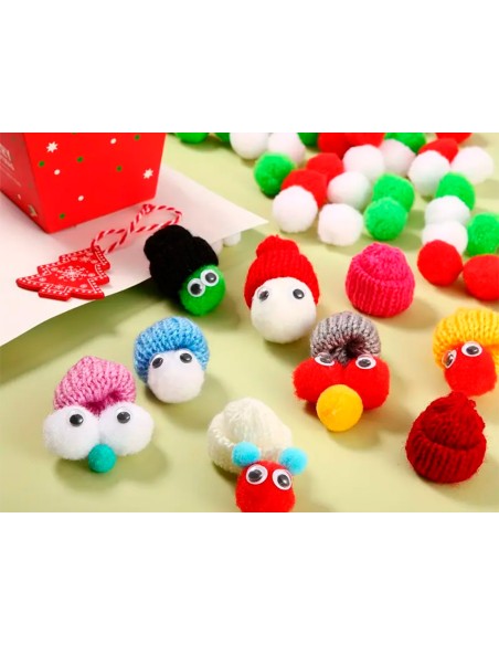 Pompones de colores liderpapel 15 cm tonalidades neutras bolsa con 80 unidades