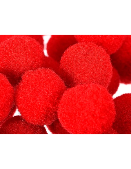 Pompones de colores liderpapel 15 cm tonalidades rojas bolsa con 80 unidades
