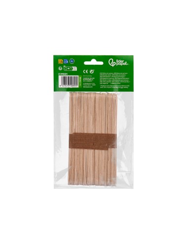 Palitos de madera liderpapel colores surtidos 15 x 18 cm bolsa con 50 unidades