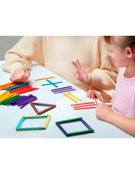 Palitos de madera liderpapel color natural 15 x 18 cm bolsa con 50 unidades