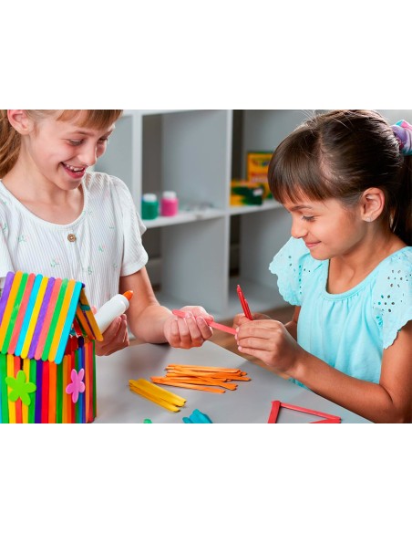 Palitos de madera liderpapel color natural 15 x 18 cm bolsa con 50 unidades