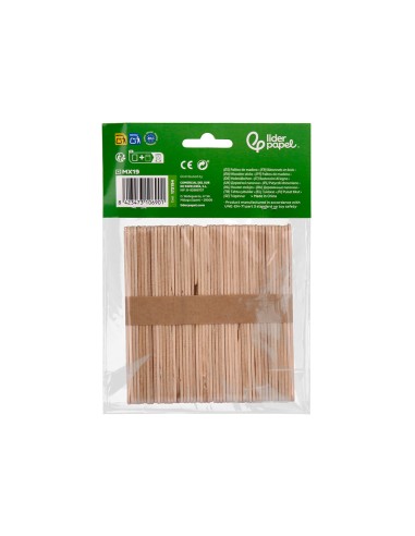 Palitos de madera liderpapel colores surtidos 114 x 1 cm bolsa con 50 unidades