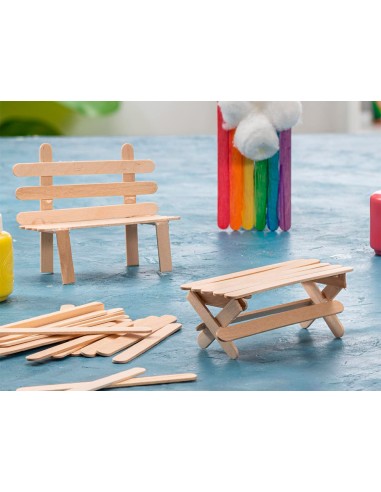 Palitos de madera liderpapel colores surtidos 114 x 1 cm bolsa con 50 unidades