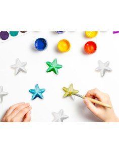 Figura de espuma blanca liderpapel estrella de 4 cm bolsa con 6 unidades