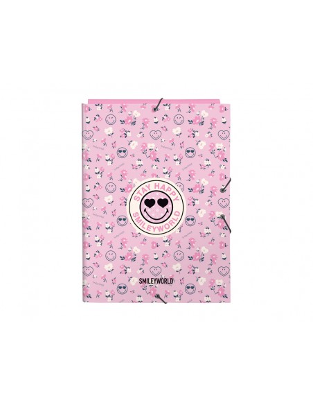 Carpeta gomas safta folio solapas smiley world garden