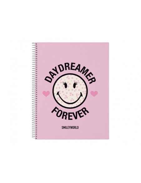 Cuaderno espiral safta tapa forrada din a4 120 hojas cuadro 5 mm 60 gr microperforado smiley world