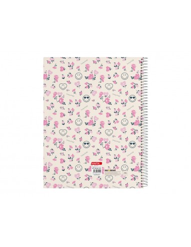 Cuaderno espiral safta tapa forrada din a4 120 hojas cuadro 5 mm 60 gr microperforado smiley world