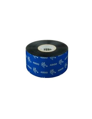 Zebra 4800 Pack de 12 Cintas de Transferencia Termica Original Negro - Resina - Ancho 40mm, Longitud 450m