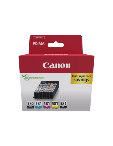 Canon PGI580/CLI581 Pack de 5 Cartuchos de Tinta Originales - 2078C007