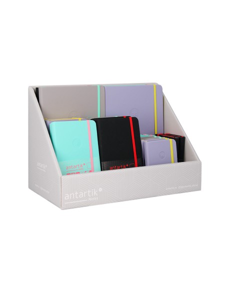 Cuaderno con gomilla antartik note tapa dura y blanda bicolor a5 a6 a7 expositor de 20 unidades surtidas Cuaderno con gomilla antartik note tapa dura y blanda bicolor a5 a6 a7 expositor de 20 unidades surtidas